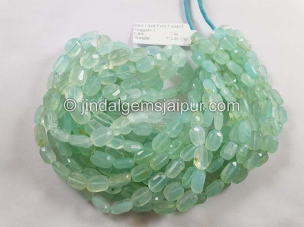 Blue Opal Faceted Nugget Beads