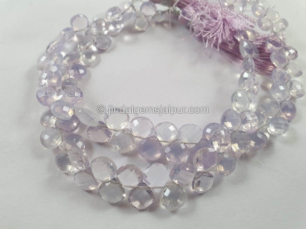 Scorolite Or Lavender Quartz Faceted Heart Beads Scorolite Or Lavender Quartz Faceted Heart Beads