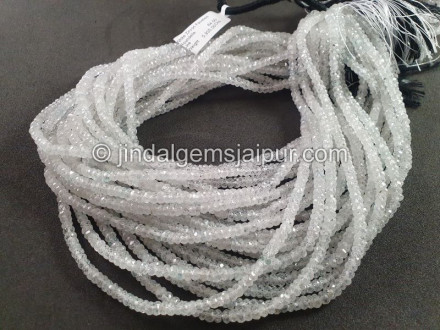 White Zircon Faceted Roundelle Shape Beads White Zircon Faceted Roundelle Shape Beads