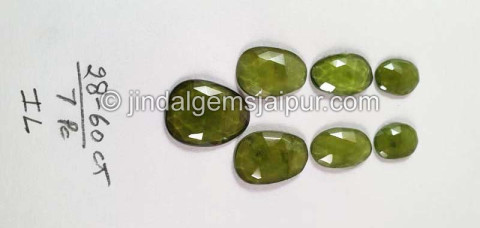Vesuvianite Rose Cut Slices Vesuvianite Rose Cut Slices