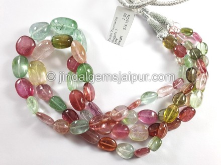 Pastel Tourmaline Smooth Nuggets Shape Beads