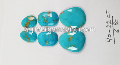 Golden Spiderweb Turquoise Rose Cut Slices