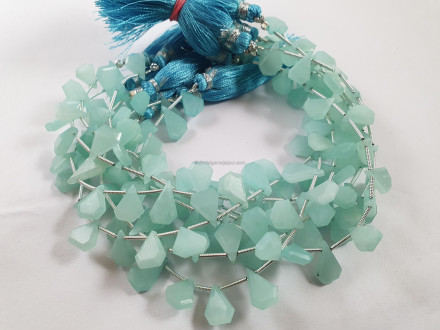 Amazonite Flat Faceted Pentagon Beads Amazonite Flat Faceted Pentagon Beads