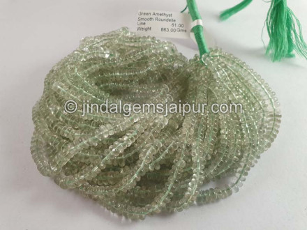 Green Amethyst Smooth Roundelle Beads Green Amethyst Smooth Roundelle Beads