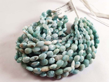 Larimar Faceted Oval Shape Beads Larimar Faceted Oval Shape Beads