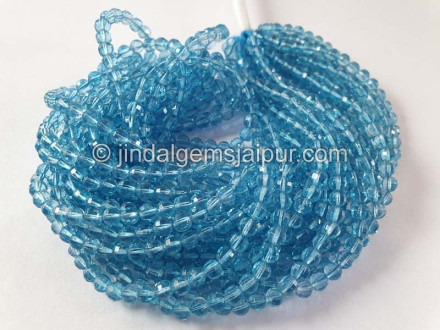 Swiss Blue Topaz Step Cut Round Beads Swiss Blue Topaz Step Cut Round Beads