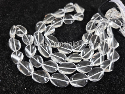 Crystal Quartz Twisted Oval Shape Beads