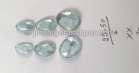 Milky Aquamarine Rose Cut Slices Milky Aquamarine Rose Cut Slices