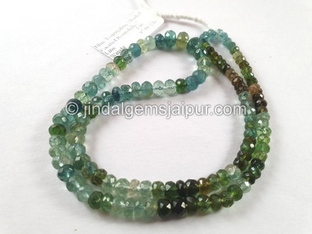 Blue Tourmaline Shaded Faceted Roundelle Beads Blue Tourmaline Shaded Faceted Roundelle Beads