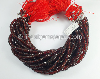 Red Garnet Faceted Tyre Shape Beads
