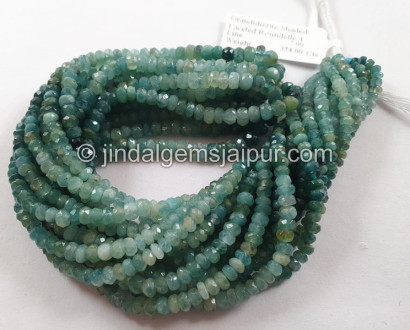 Grandidierite Shaded Faceted Roundelle Beads