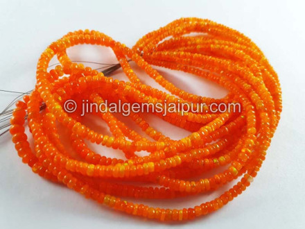 Orange Ethiopian Opal Smooth Roundelle Beads Orange Ethiopian Opal Smooth Roundelle Beads