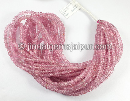 Pink Spinel Smooth Roundelle Shape Beads