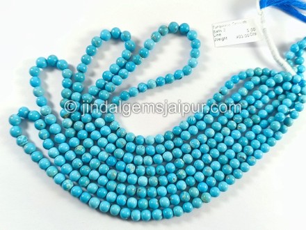 Turquoise Smooth Balls Shape Beads