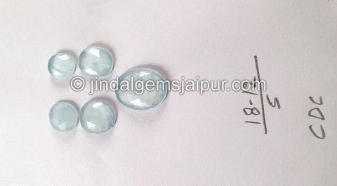 Milky Aquamarine Rose Cut Slices Milky Aquamarine Rose Cut Slices