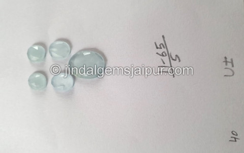 Milky Aquamarine Rose Cut Slices Milky Aquamarine Rose Cut Slices