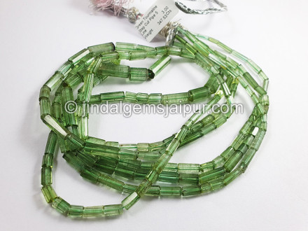 Green Tourmaline Step Cut Pipe Shape Beads Green Tourmaline Step Cut Pipe Shape Beads