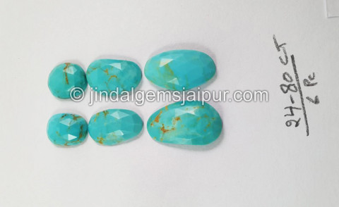 Golden Spiderweb Turquoise Rose Cut Slices