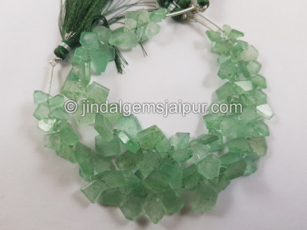 Green Strawberry Quartz Flat Slice Cut Beads Green Strawberry Quartz Flat Slice Cut Beads