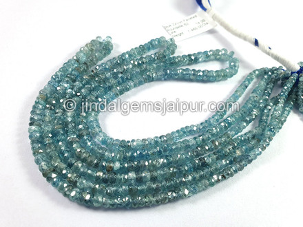 Blue Zircon Faceted Roundelle Shape Beads Blue Zircon Faceted Roundelle Shape Beads