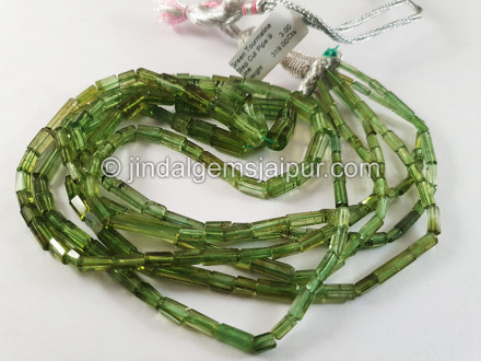 Green Tourmaline Step Cut Pipe Shape Beads Green Tourmaline Step Cut Pipe Shape Beads