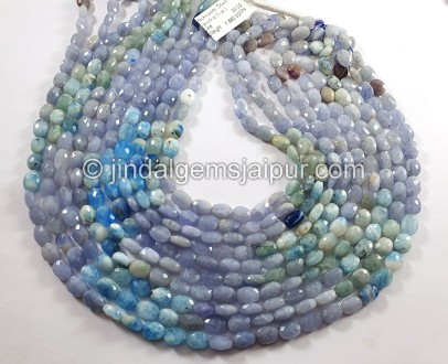 Hackmanite Shaded Faceted Oval Shape Beads