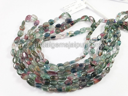 Bi Color Tourmaline Smooth Oval Shape Beads Bi Color Tourmaline Smooth Oval Shape Beads