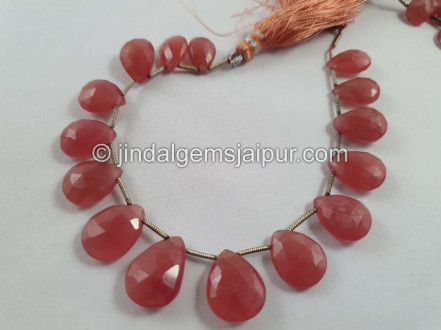 Rhodochrosite Far Faceted Pear Beads Rhodochrosite Far Faceted Pear Beads