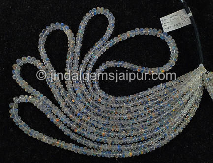 White Rainbow Madagascar Smooth Roundelle Shape Beads