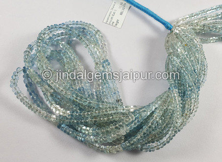 Aquamarine Shaded Smooth Roundelle Shape Beads