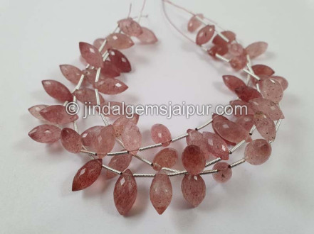 Pink Strawberry Quartz Dew Drops Beads Pink Strawberry Quartz Dew Drops Beads