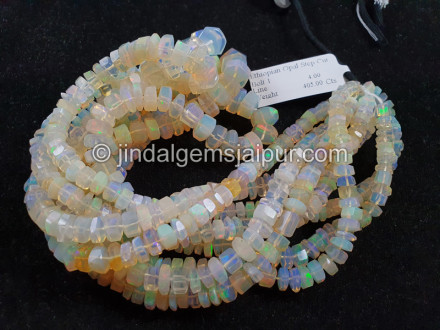 White Ethiopian Step Cut Bolt Beads White Ethiopian Step Cut Bolt Beads