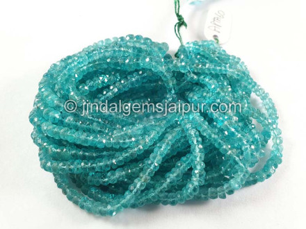 Bluish Green Apatite Faceted Roundelle Beads Bluish Green Apatite Faceted Roundelle Beads