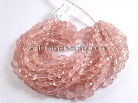 Rose Quartz Faceted Oval Shape Beads Rose Quartz Faceted Oval Shape Beads