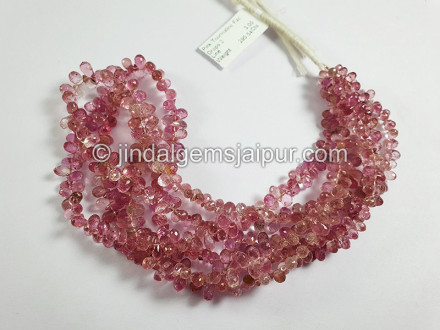 Pink Tourmaline Faceted Drops Shape Beads Pink Tourmaline Faceted Drops Shape Beads