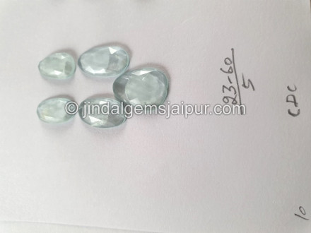Milky Aquamarine Rose Cut Slices Milky Aquamarine Rose Cut Slices