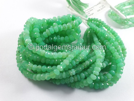 Chrysoprase Faceted Roundelle Shape Beads Chrysoprase Faceted Roundelle Shape Beads