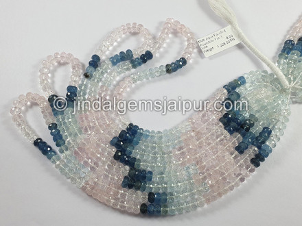 Multi Aquamarine Faceted Roundelle Shape Big Beads