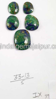 Azurite Malachite Rose Cut Slices
