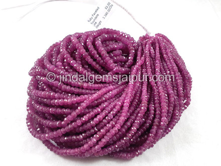 Ruby Faceted Roundelle Shape Beads