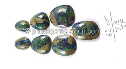 Azurite Malachite Rose Cut Slices