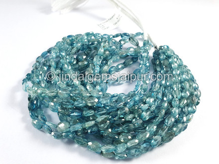 Blue Zircon Faceted Oval Shape Beads Blue Zircon Faceted Oval Shape Beads