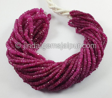 Pink Sapphire Faceted Roundelle Shape Beads Pink Sapphire Faceted Roundelle Shape Beads