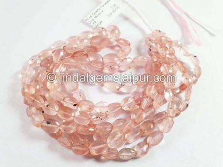Dotted Rose Quartz Faceted Oval Beads Dotted Rose Quartz Faceted Oval Beads