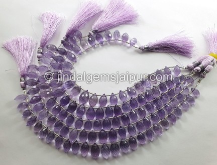 Amethyst Faceted Dew Drops Shape Beads