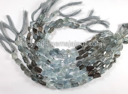 Moss Aquamarine Faceted Nuggets Shape Beads