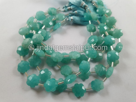 Amazonite Faceted Flower Beads