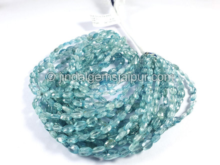 Blue Zircon Faceted Oval Shape Beads Blue Zircon Faceted Oval Shape Beads