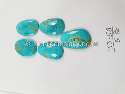 Golden Spiderweb Turquoise Rose Cut Slices