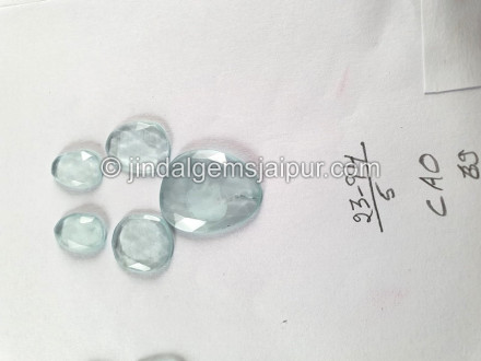 Milky Aquamarine Rose Cut Slices